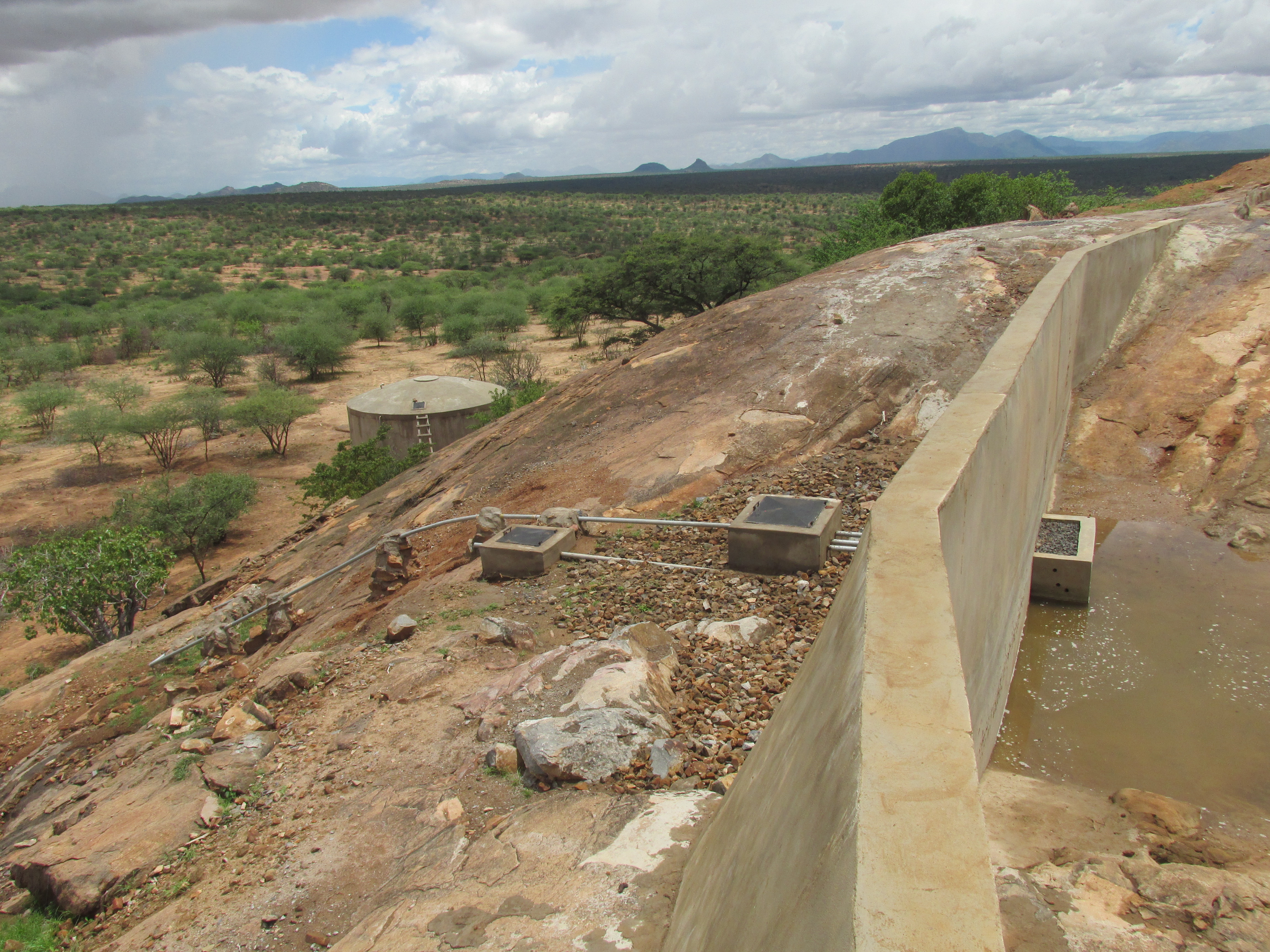 Rock catchment and tank